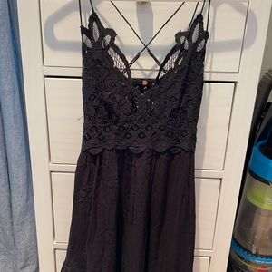Lace thin strap dress